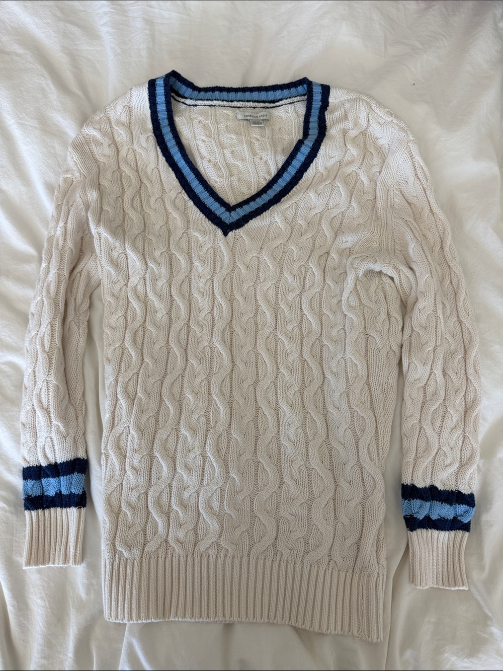 American Eagle Varsity Cable-Knit Sweater XS
